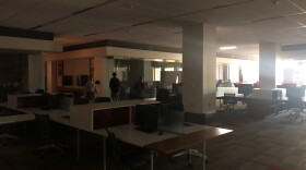 The main floor in the East Tower of Wells Library, which lost power for several hours during outages Friday.