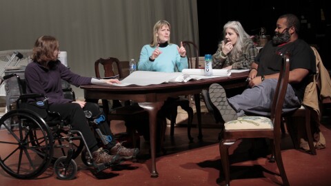 Actors in Bill Potter's Thank You Willie Sutton rehearse in advance of the play's January premiere.