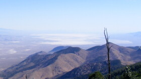 Viewed from the top of Frisco Peak, Sevier Lake stretches into the distance.