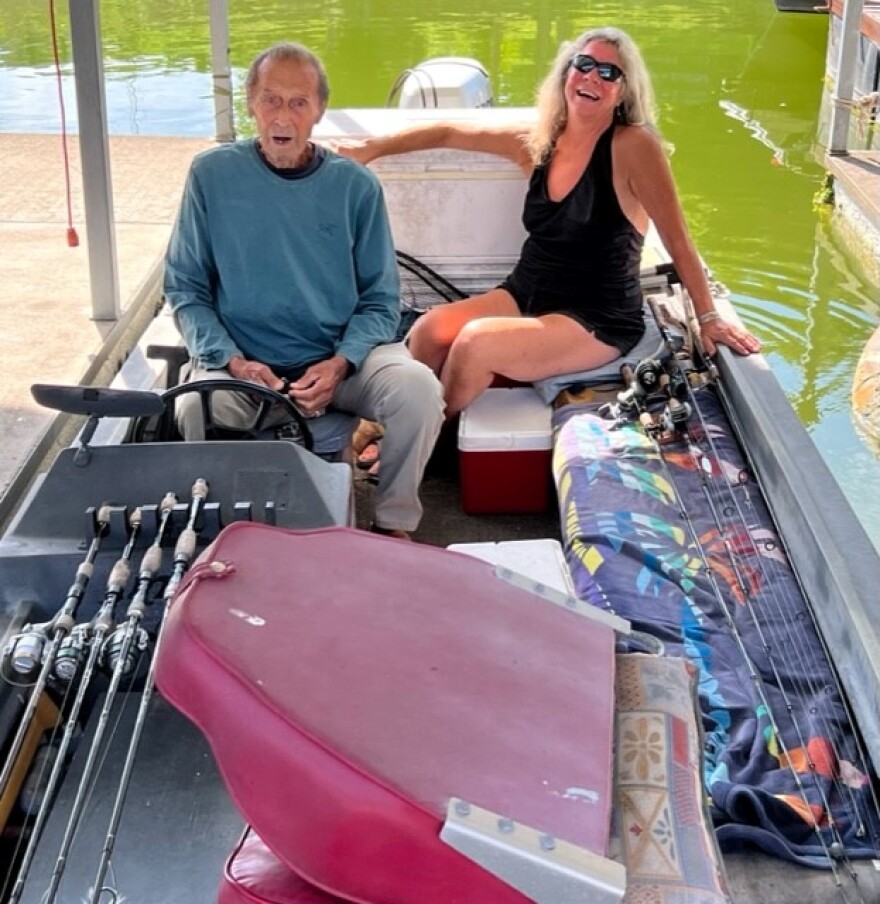 Tony and his girlfriend Ann on his boat at Herrington Lake