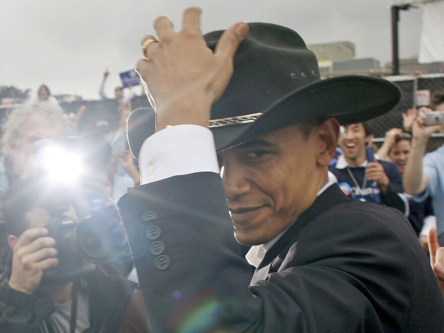President Obama isn't generally the type to wear a cowboy hat (though he tried on one here in Austin, Texas, in 2007), but he's trying to reach out to rural voters as he campaigns for re-election.