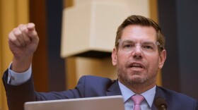 FILE - Rep. Eric Swalwell, D-Calif., speaks during a House Judiciary Committee, on Capitol Hill in Washington, Sept. 17, 2025.
