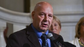 Doug Mastriano, the Republican gubernatorial nominee in Pennsylvania, speaks at an event on July 1, 2022, at the state Capitol in Harrisburg, Pa. 