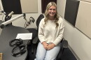Ady Fergurson at the mic in NPR Illinois Studio F