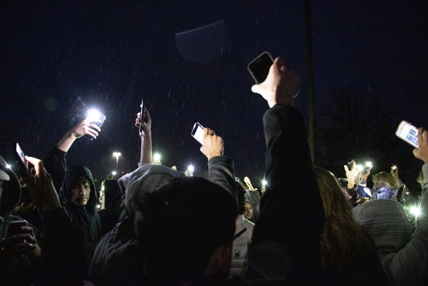 A vigil at Highlands Ranch High School, May 8, 2019. (Kevin J. Beaty/Denverite)