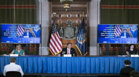 Gov.  Andrew Cuomo at a briefing on Friday.