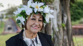 Lourdes “Mama Lou” Toves Manglona, author of Tinanom Åmot Siha: Plants Used in Traditional CHamoru Healing. Photo by Charles Paulino, Jr.
