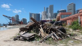 The site where SkyRise Miami was supposed to be built has turned into a wasteland of trash and construction debris.