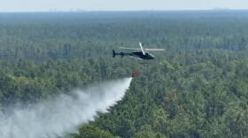 Michigan State Police helicopter training with a Bambi Bucket