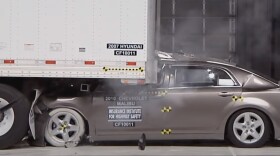 A 35 MPH crash test of a rear underride crash bar shows how vulnerable the passengers are to fatal injuries.