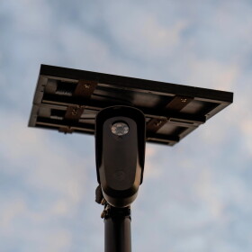 A Flock Safety license plate reader is seen along a public road, Thursday, Oct. 16, 2025, in Houston.