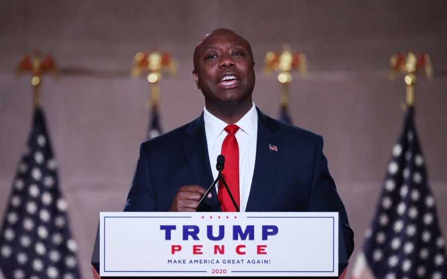 Sen. Tim Scott, R-S.C., gave a policy-driven and hopeful speech at the Republican National Convention on Monday.