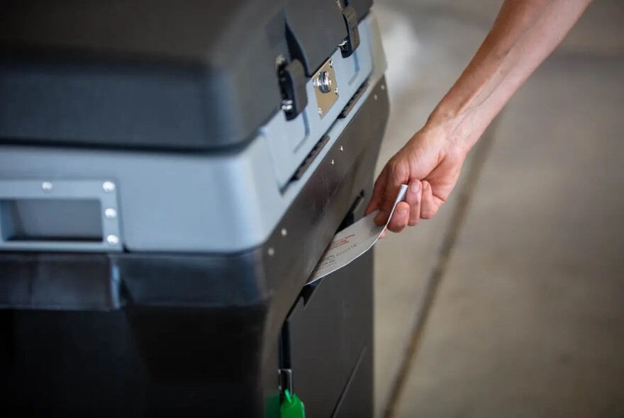 A ballot drop-off location in Austin where voters can safely hand deliver their ballots by Election Day.