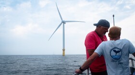 The Coastal Virginia Offshore Project includes two pilot wind turbines that tower 600 feet above the surface of the water.