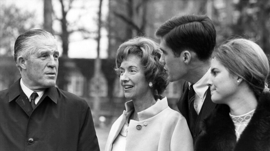 Mitt Romney with his then-fiancee, Ann (right), and his parents, George and Lenore Romney, in Washington, D.C., in 1969. Romney had returned from Mormon missionary work in France the previous year.