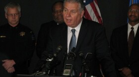 Police Chief Jordan talks to reporters