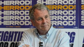 Democratic Ohio Senate candidate Sherrod Brown, a former three-term U.S. senator, waits to be introduced at a campaign event in Akron, Ohio, Thursday, July 16, 2026. (AP Photo/Sue Ogrocki)