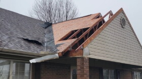 Home damaged in Madison County when an EF-1 tornado touched down in the northern part of the county