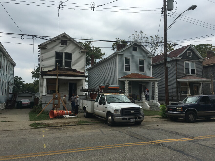 This Evanston home, with construction equipment outside, is being rehabbed by The Port.