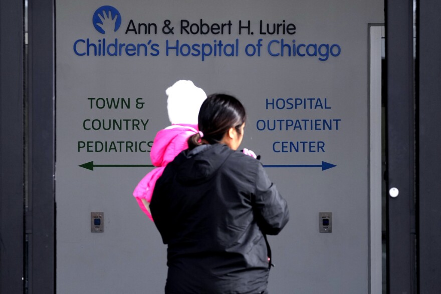 Lurie Children's Hospital sign is seen at the hospital as patients walk in, Feb. 5, 2024, in Skokie, Ill.  A cyberattack on a renowned children’s hospital in Chicago has left some parents scrambling. They've had to reschedule surgeries on babies or scramble to get prescriptions filled for their sick kids. Experts warn this is just the start of a growing trend of foreign criminals attacking U.S. hospitals for hefty ransoms.  