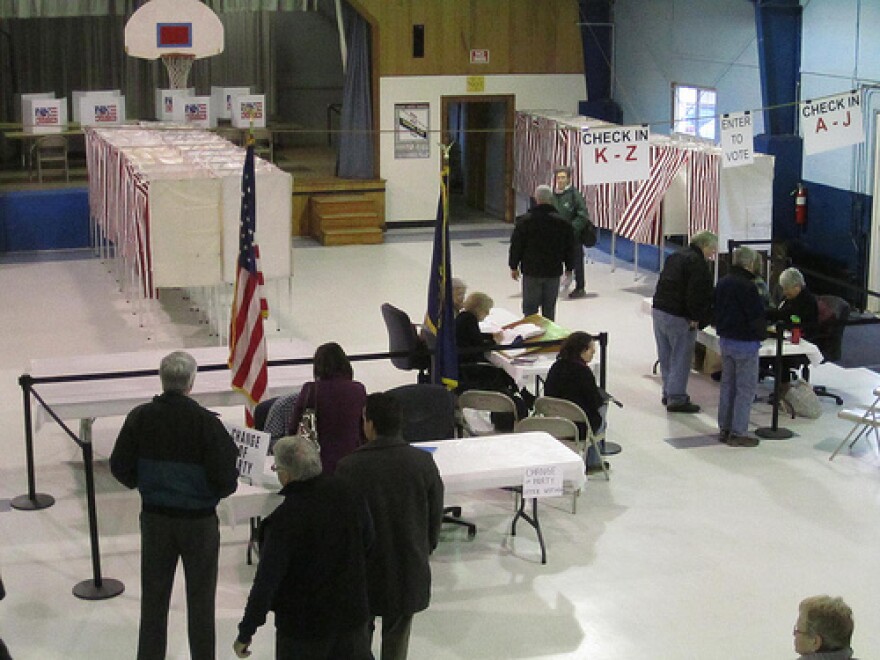 Voters at a polling place in Bow, January 10, 2012.
