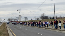 Dozens of students and community members joined members of the Wright State University's faculty union's picket line Monday. 