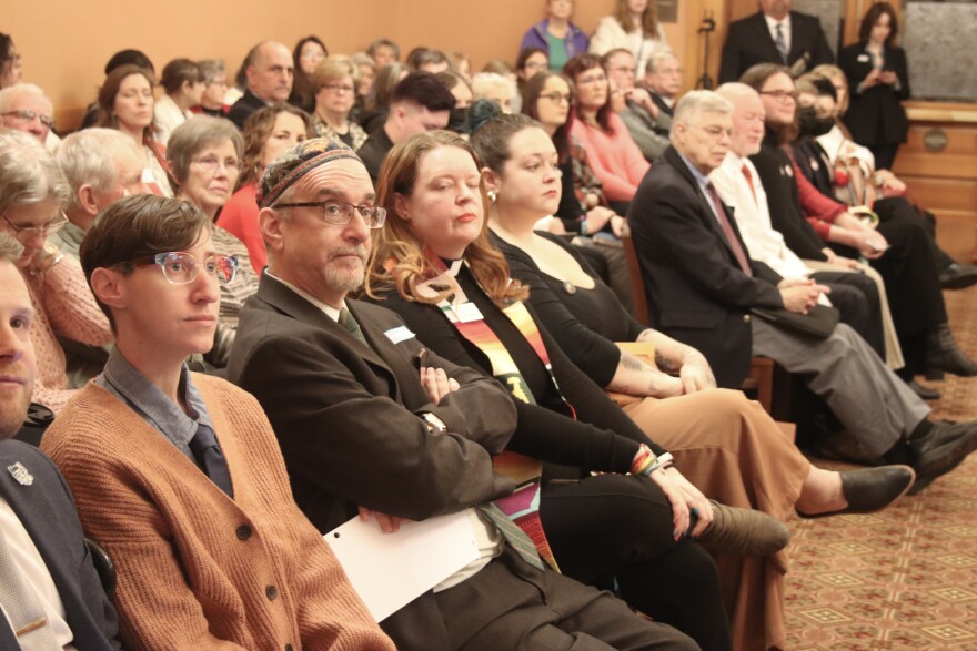  Few empty seats remained as supporters and opponents of the bill packed into the committee room. 