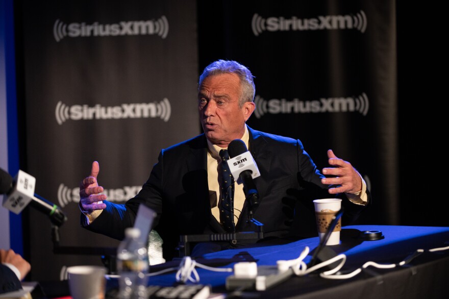 Robert F. Kennedy Jr. is interviewed by radio host Michael Smerconish during a town hall in Philadelphia last month.