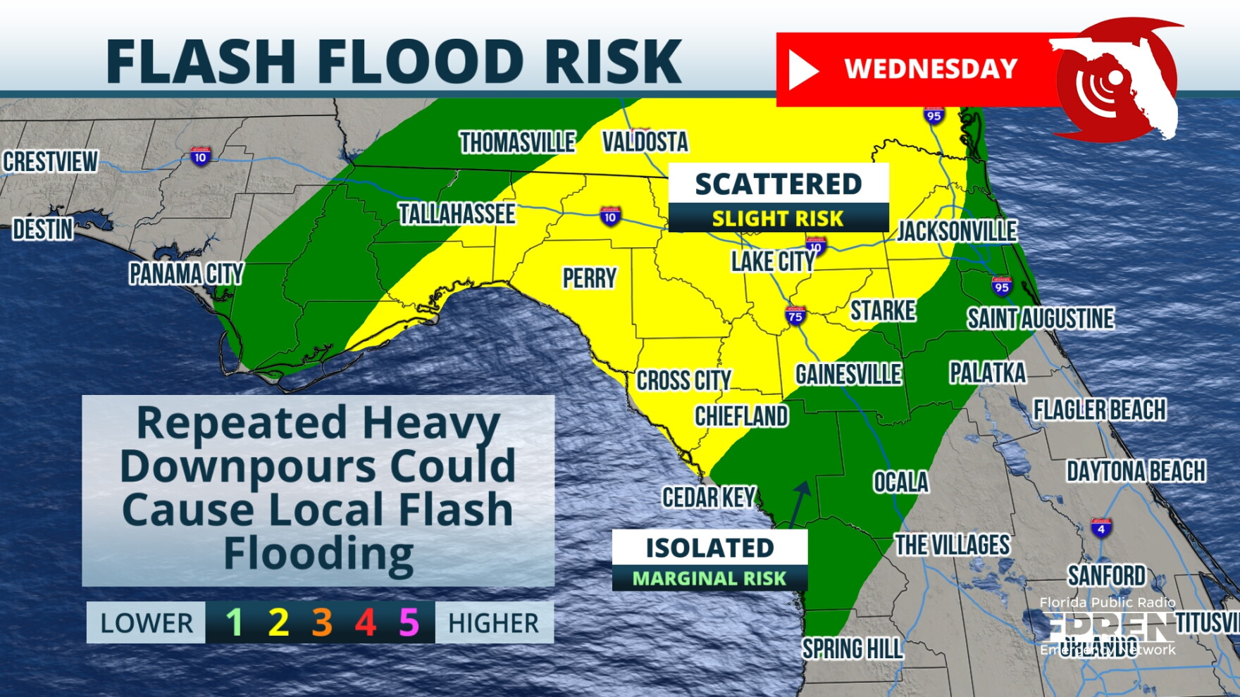 Severe storms with flooding risk across north Florida through Wednesday ...