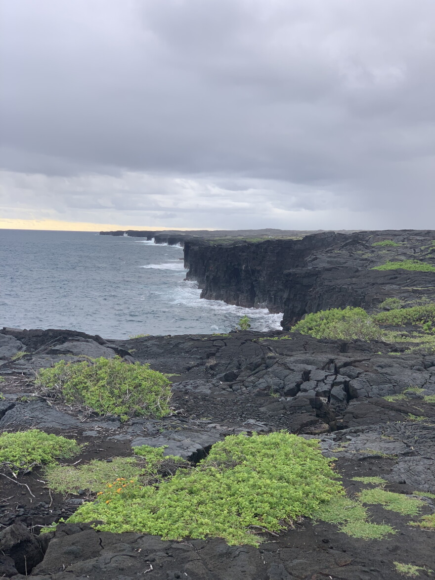 A picture taken on Sept. 30, 2026, shortly after Hōlei's collapse, shows where the sea arch once stood.