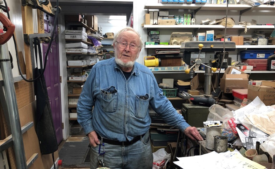 Sculptor Don Drumm works in his private studio almost every day.