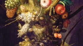 Cropped segment of the painting Four Seasons in One Head by Giuseppe Arcimboldo.