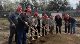 Corvallis Housing First and other community members participate in the groundbreaking of Third Street Commons, March 19, 2026.