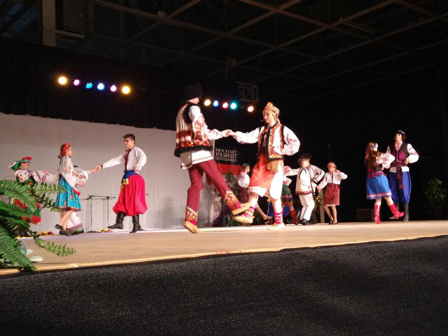 A youth group performs a traditional Ukranian dance at the Holiday Folk Fair, on Nov. 19.