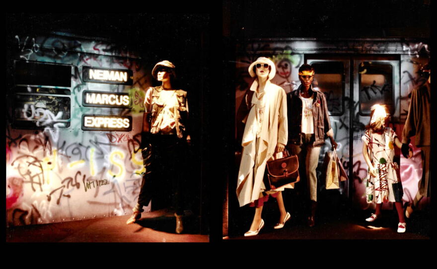 For a window in 1984. "I built the subway car out of Foamcore," Leathers said. 