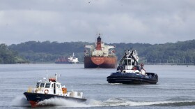 Cargo ships navigate Panama Canal waters in Gamboa, Panama, Wednesday, June 17, 2020. The Panama Canal began to feel the first adverse effects of the coronavirus pandemic on its business after registering a drop in its ship transits while applying rigorous measures to prevent further contagion among its workers. (Arnulfo Franco/AP)