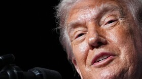 President Donald Trump speaks at the Raymond F. Kravis Center for the Performing Arts in West Palm Beach Fla., Friday, May 1, 2026.