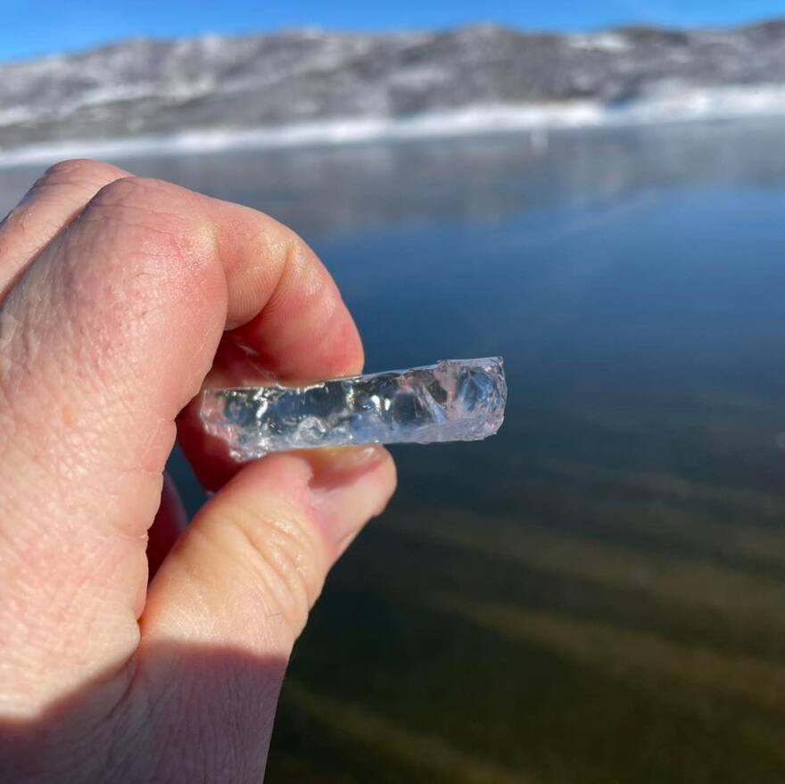 A photo the Jordanelle State Park released Monday shows its ice layer is still thin.
