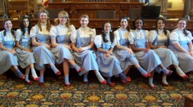 "I am the executive director of Dorothy's House and Land of Oz in Liberal, Kan. We have a Dorothy program where girls from middle school to high school age dress up as Dorothy Gale. The girls give tours of Dorothy's House and guide people on a walk-through of the 1939 <em>Wizard of Oz</em> movie. In this photo, all of the girls who play Dorothy are on the Kansas Senate floor." -- JoAnne Mansell