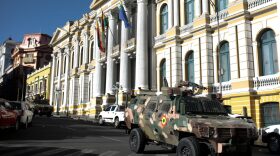 An armored truck is seen parked at Plaza Murillo on June 26, 2024 in La Paz, Bolivia. President of Bolivia Luis Arce warned about irregular movements of military troops and raises the alert of a possible Coup d'Ètat. Gaston Brito Miserocchi / Getty Images