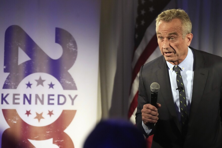 Independent presidential candidate Robert F. Kennedy Jr. speaks during a campaign event, Nov. 14, 2023, in Columbia, S.C. (AP Photo/Meg Kinnard)