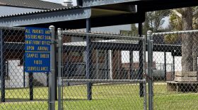 A fence stands around Sneads High School in the Panhandle.