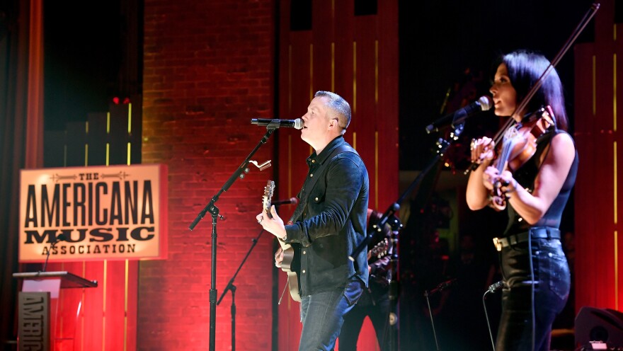 Jason Isbell and Amanda Shires perform onstage during the 2018 Americana Music Honors and Awards.