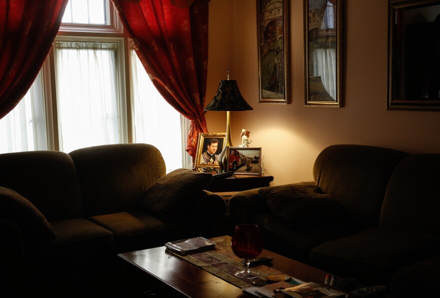 Father Miroslaw Frankowski's living area in the rectory behind St. Florian Roman Catholic Church.