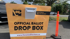 An official ballot drop box at the Kailua District Park on July 24, 2024.