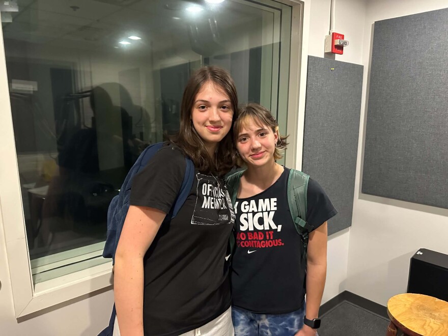 From left to right: Itzelle Heinberg, Sara Rudeseal at the WHQR studios on Monday, June 8.
