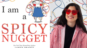 The cover of "I Am A Spicy Nugget" beside author Loryn Brantz. (Courtesy of Penguin Random House and Brittany Bartley)