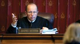 Indiana Supreme Court Justice Brent Dickson will step down April 29 before reaching the court's mandatory retirement age of 75.
