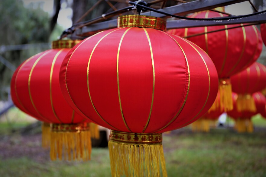 Chinese lanterns handmade for first lantern festival at Charleston's Magnolia Plantation and Gardens