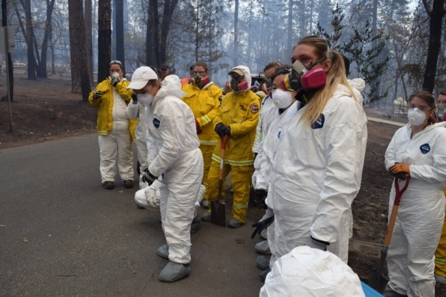 The University of Nevada, Reno’s forensics anthropology unit on the scene of the California Camp Fire. 